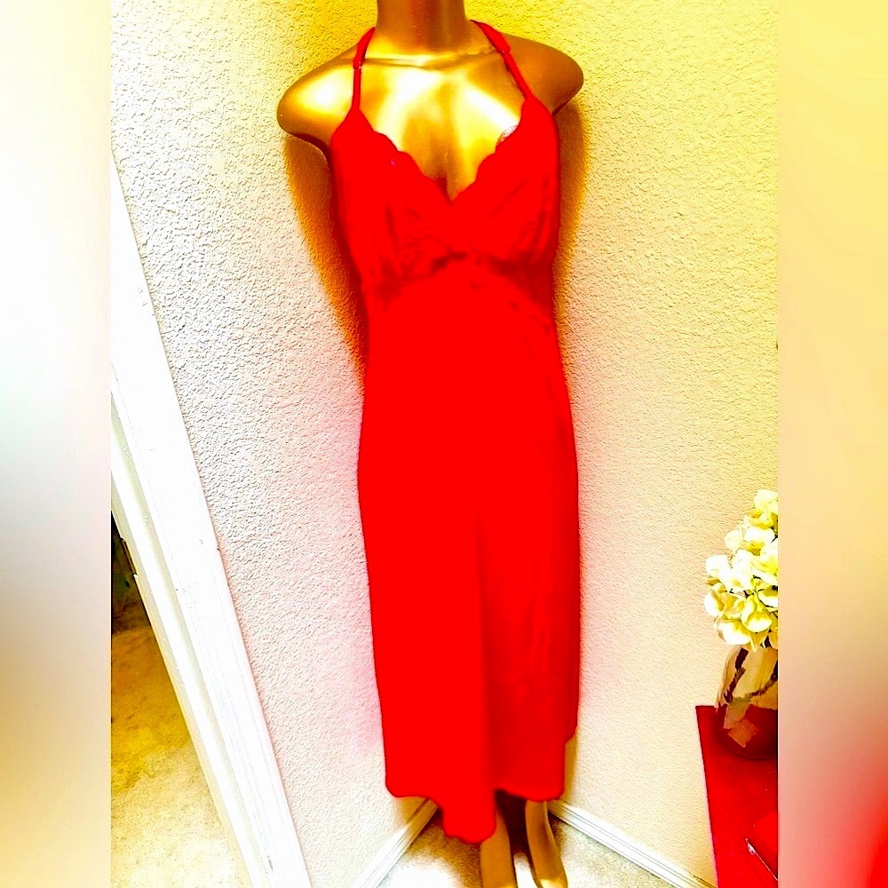 I.N.C. Lace long nightgown “L” Red Love MEW !